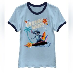 Disney Stitch, Graphic Ringer Tee, Women's